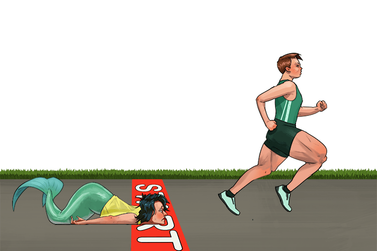 It isn't easy to run around the field when you're a mermaid (femur), because you don't have powerful thighs